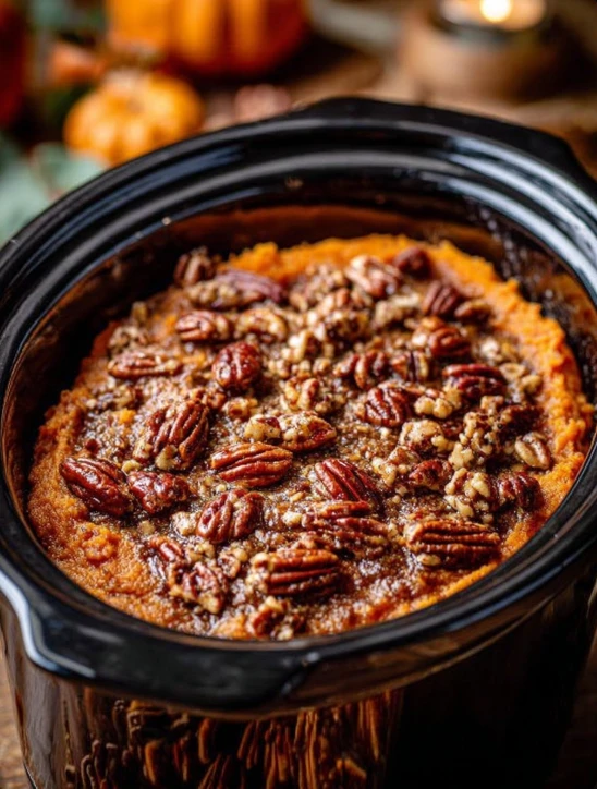 Easy 4-ingredient Pumpkin Dump Cake Recipe Slow Cooker Pumpkin Spice Cake Mix Best Slow Cooker Pumpkin Dessert Simple Pump...