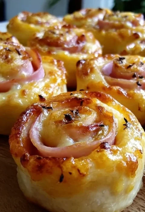 Easy Ham And Cheese Pinwheels Recipe Baked Ham And Cheese Pinwheels Crescent Roll Ham And Cheese Pinwheels Puff Pastry Ham...