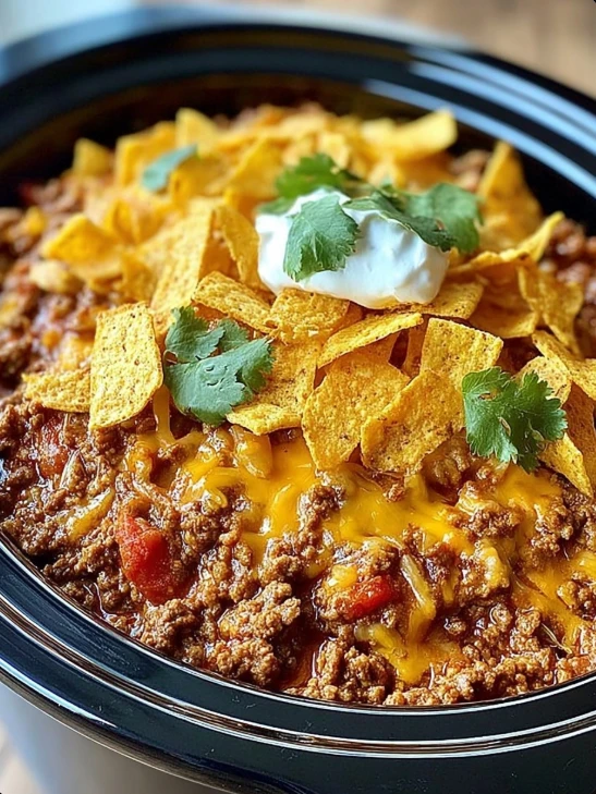 Easy Slow Cooker Frito Pie Recipe Gluten-free Slow Cooker Frito Pie Healthy Vegetarian Frito Pie Slow Cooker Slow Cooker F...