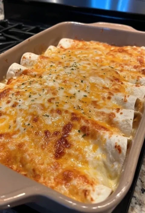 Easy White Chicken Enchiladas Recipe Best Cheese For White Chicken Enchiladas White Chicken Enchiladas With Sour Cream Sau...