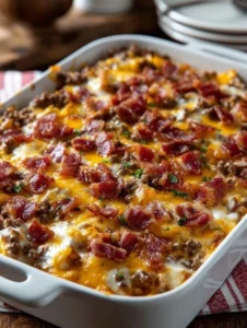 LOW CARB BACON CHEESEBURGER CASSEROLE