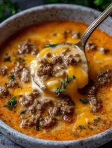 Low Carb Cheesy Hamburger Soup