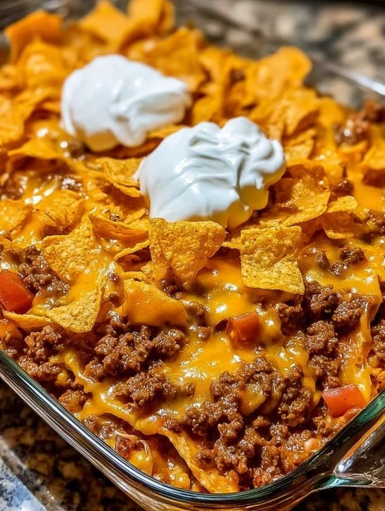 Mom's Classic Walking Taco Bake Recipe Easy Walking Taco Casserole For Families Best Cheese For Walking Taco Bake Walking ...