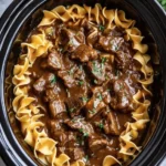 Slow Cooker Cheesy Beef and Potato Casserole