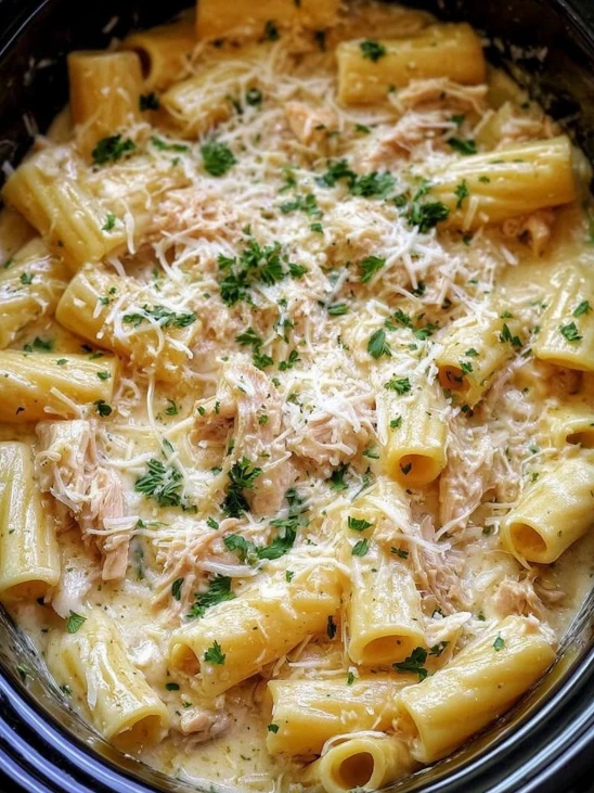 Slow Cooker Chicken Alfredo Rigatoni Recipe Best Chicken Alfredo Rigatoni Crock Pot Easy Slow Cooker Chicken Alfredo Pasta...