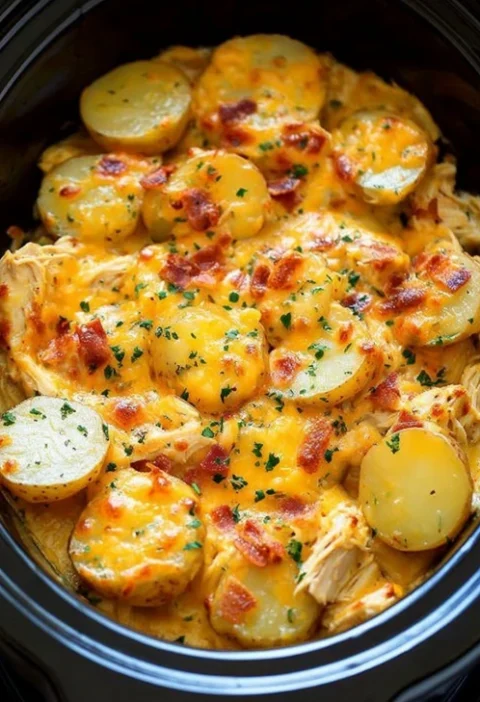 Slow Cooker Chicken Potato Casserole Recipe Cheesy Chicken Potato Casserole Slow Cooker Easy Slow Cooker Chicken And Potat...