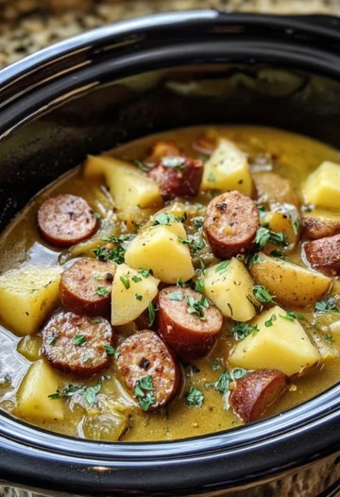 Slow Cooker Potato Sausage Soup Recipe Best Slow Cooker Sausage Potato Soup Healthy Sausage Potato Soup Slow Cooker Easy C...