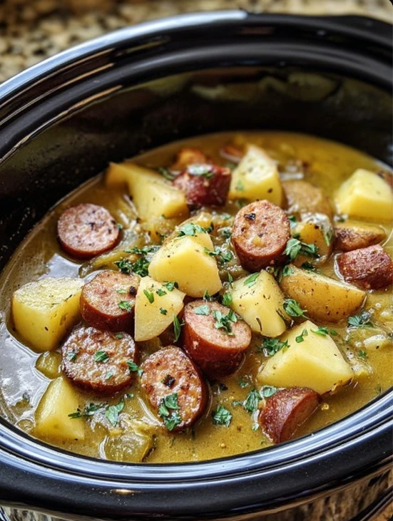 Slow Cooker Potato Sausage Soup Recipe Best Slow Cooker Sausage Potato Soup Healthy Sausage Potato Soup Slow Cooker Easy C...