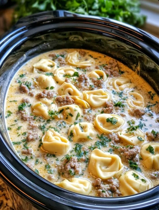 Slow Cooker Tortellini Sausage Soup Recipe Creamy Sausage Tortellini Soup Crock Pot Best Slow Cooker Tortellini Soup How T...