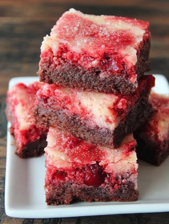 Summer Table Strawberry Brownies Recipe Best Strawberry Brownies For Summer Homemade Summer Strawberry Brownies Gluten-fre...