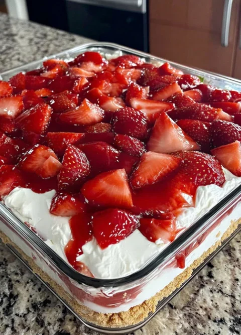 Cozy Summertable Strawberry Cream Cheese Icebox Cake