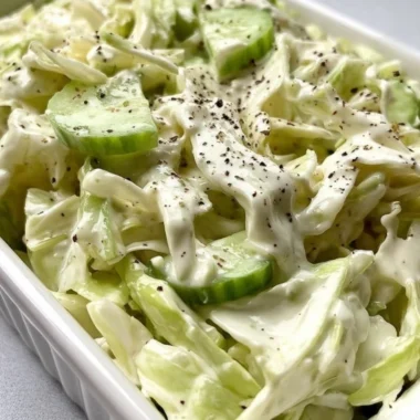 Creamy Peppery Coleslaw Cucumbers Celery