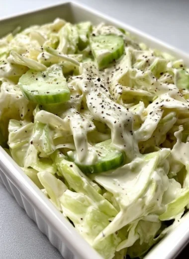 Creamy Peppery Coleslaw Cucumbers Celery