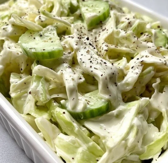 Creamy Peppery Coleslaw Cucumbers Celery
