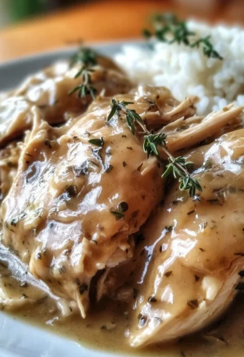 Easy Crockpot Chicken And Gravy Recipe Healthy Slow Cooker Chicken Gravy Low-fat Crockpot Chicken With Gravy Best Crockpot...