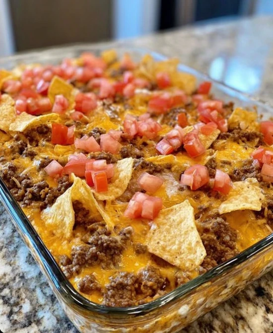 Easy Loaded Taco Beef Casserole Recipe Best Cheese For Taco Beef Casserole Keto Loaded Taco Casserole Ideas Gluten-free Be...