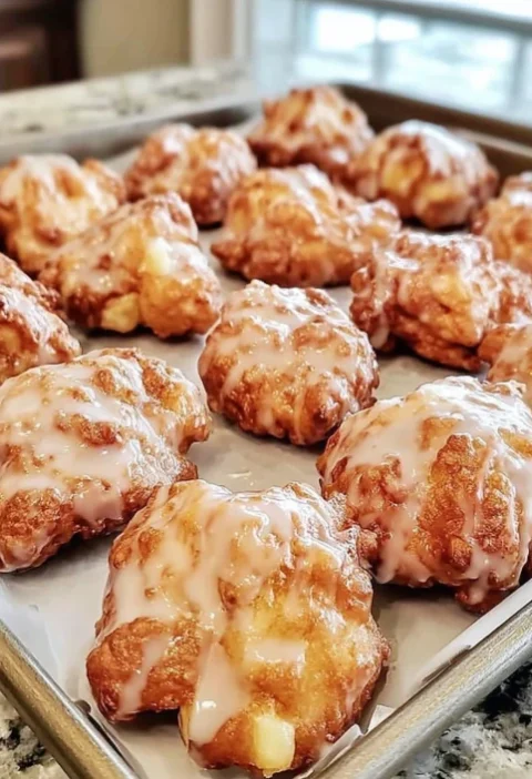 Homemade Apple Fritters Like Grandma Easy Grandma's Apple Fritter Recipe Best Cozy Baked Apple Fritters Old-fashioned Appl...