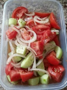 Marinated Cucumber, Tomato and Onion Salad