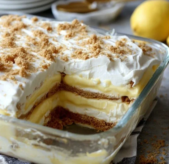 Nobake Lemon Eclair Cake