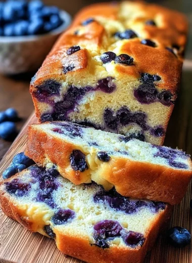 Oldfashioned Farmhouse Blueberry Cream Cheese Bread