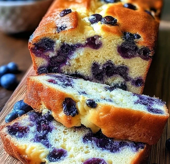 Oldfashioned Farmhouse Blueberry Cream Cheese Bread