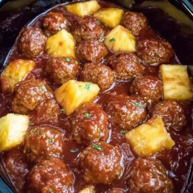 Slow Cooker Pineapple Barbecue Meatballs