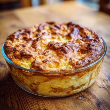 Slow Cooker Savory Bread Pudding Cheese Herbs
