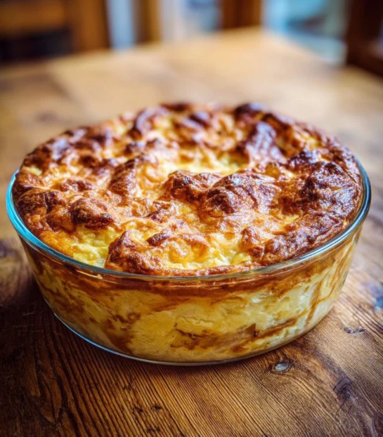 Slow Cooker Savory Bread Pudding with Cheese and Herbs