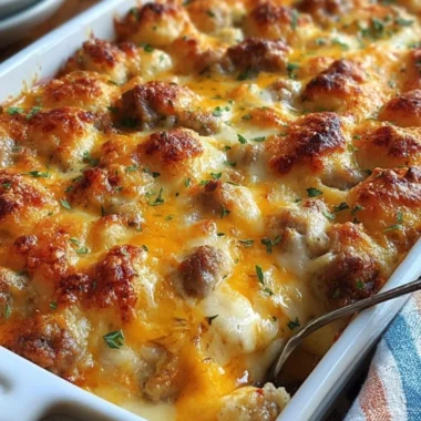 Tater Tot Sausage Breakfast Casserole