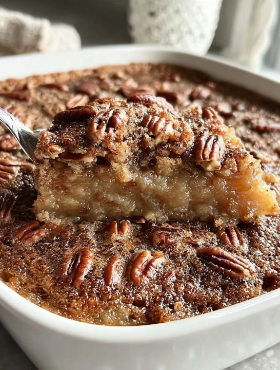 Warm Holiday Table Pecan Pie Dump Cake