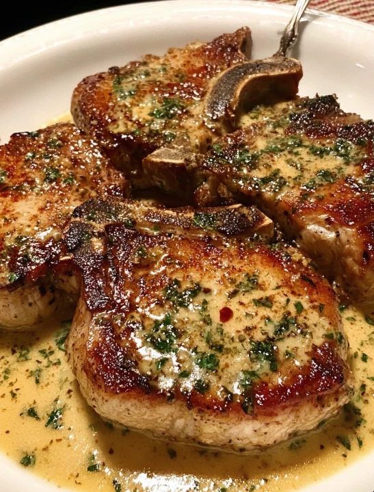 Warm Sunday-Style Garlic Butter Juicy Pork Chops
