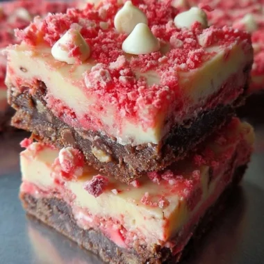 White Chocolate Strawberry Crunch Brownies