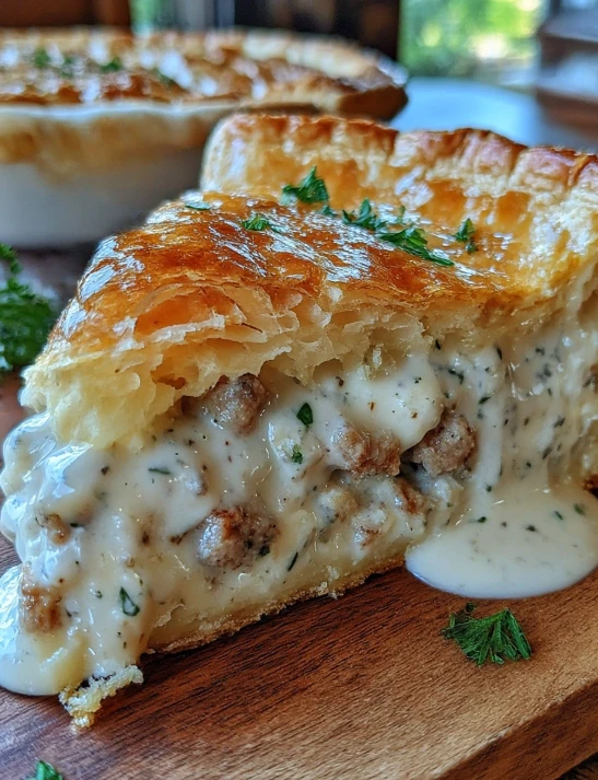 Southern Potluck Sausage Gravy Puff Pie