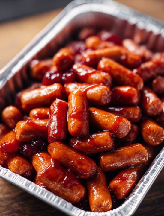 3-Ingredient Little Smokies in a Tin Foil Tray