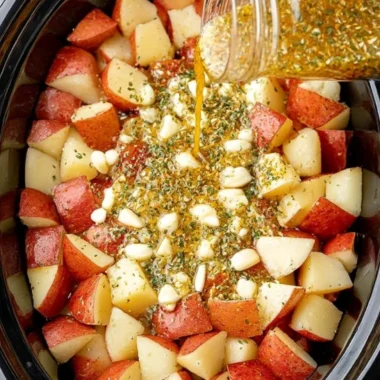 3ingredient Slow Cooker Italian Herb Potatoes