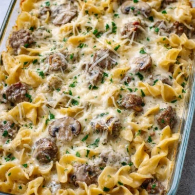 4ingredient Baked Beef Stroganoff