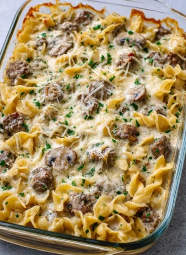 4ingredient Baked Beef Stroganoff