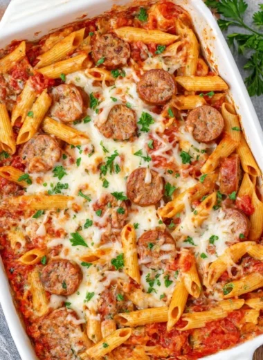 4ingredient Baked Sausage Penne