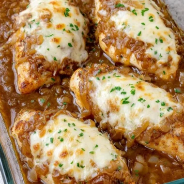 4ingredient Baked French Onion Chicken