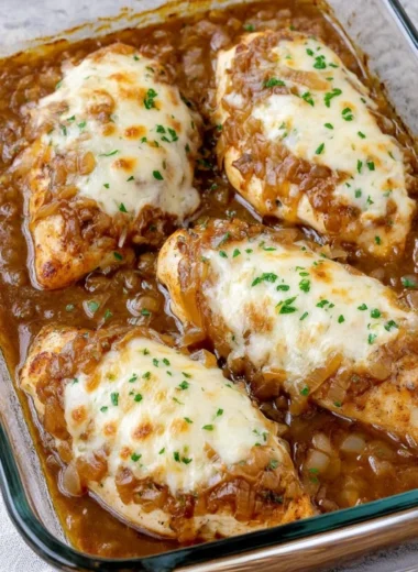 4ingredient Baked French Onion Chicken
