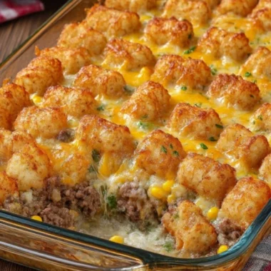 4ingredient Cheesy Tater Tot Casserole