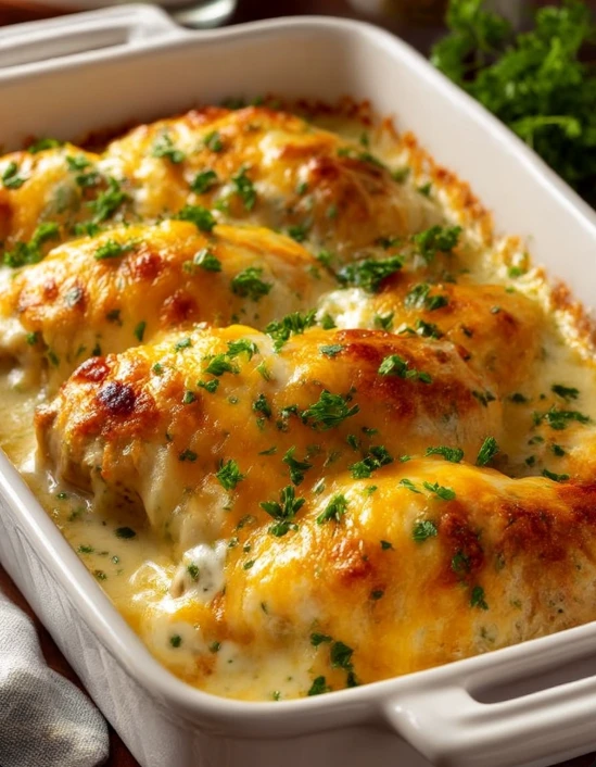 4-Ingredient Creamy Ranch Chicken Bake