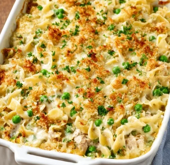 4ingredient Creamy Tuna Noodle Bake