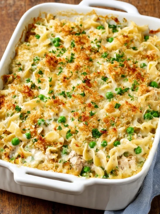 4-Ingredient Creamy Tuna Noodle Bake