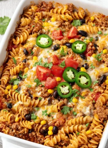 4ingredient Creamy Taco Pasta Bake