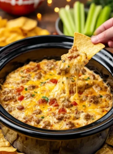 4ingredient Slow Cooker Sausage Cheese Dip