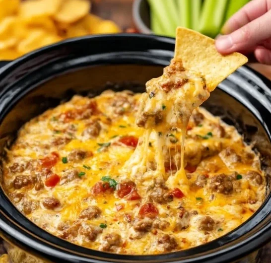 4ingredient Slow Cooker Sausage Cheese Dip