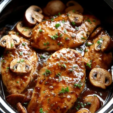 4ingredient Slow Cooker Chicken Marsala Mushrooms