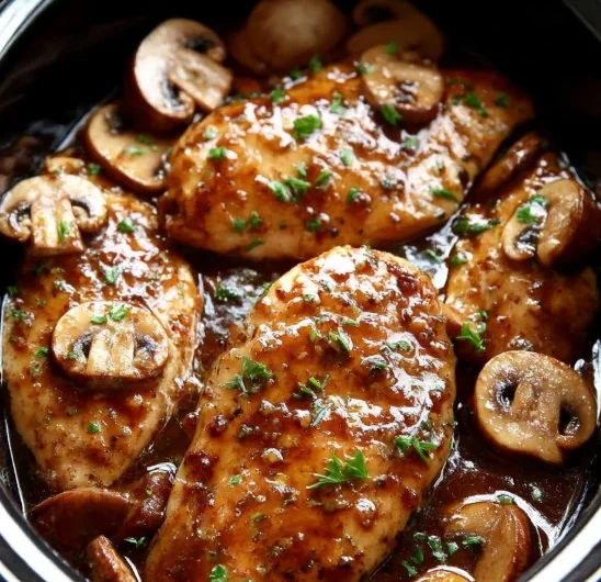 4ingredient Slow Cooker Chicken Marsala Mushrooms