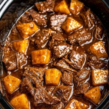 4ingredient Slow Cooker Beef Tips Potatoes